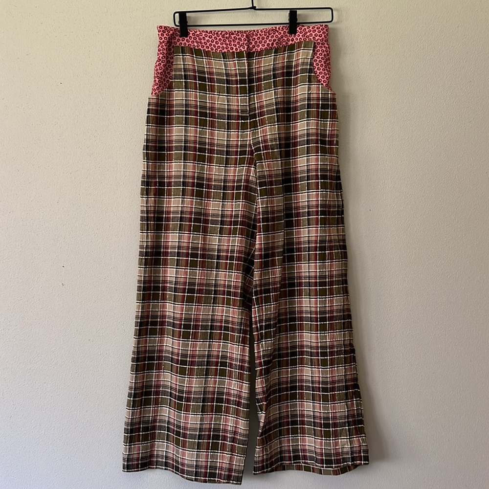Helena Granny Checkered Wide-Leg Trousers via ANTHROPOLOGIE